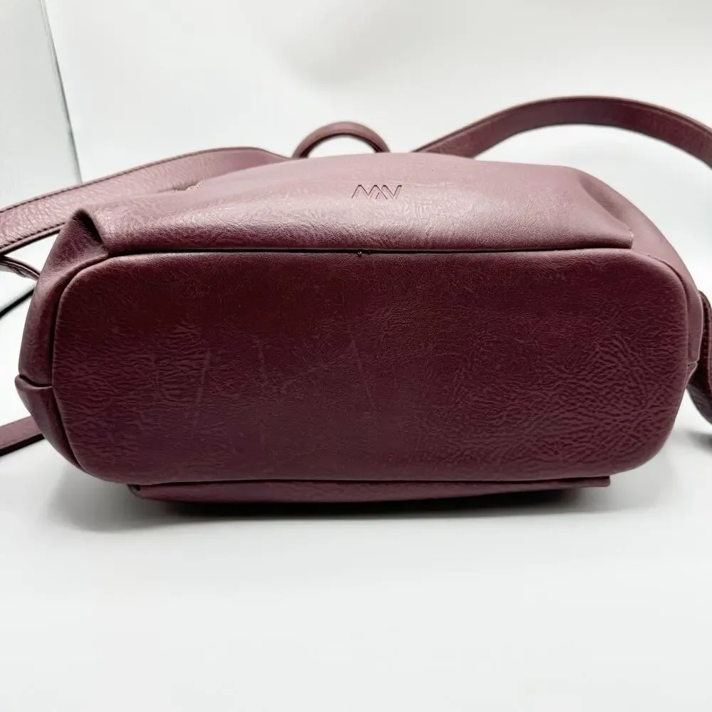 Matt & Nat Purple Vegan Leather Backpack Zip Pocket Adjustable Straps